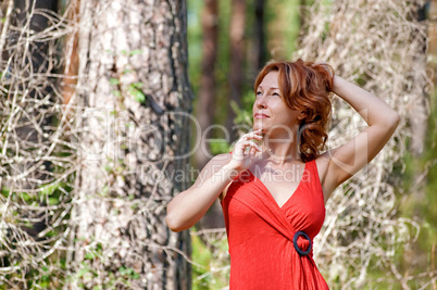 Portrait of woman in nature