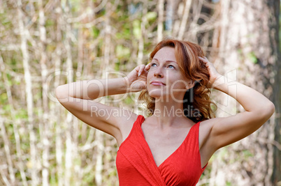Portrait of woman in nature