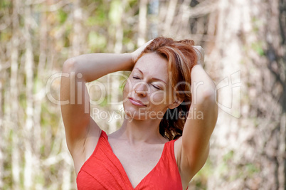 Portrait of woman in nature