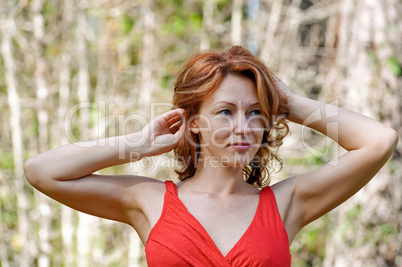 Portrait of woman in nature