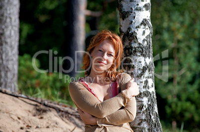 Woman at the birch