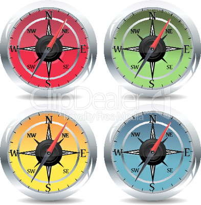 compass icons on white background