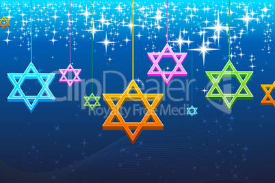 multicolorful hanukkah card