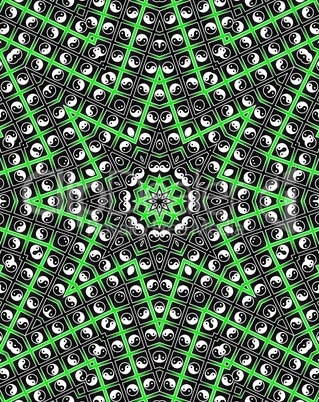 Green Star Mandala - Oktogon Style