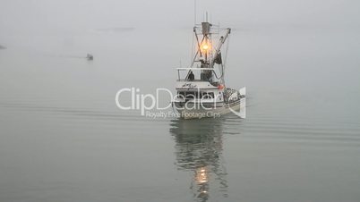 Fishing boat in fog Valdez Alaska P HD 7518
