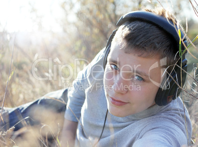 Boy Enjoying Music