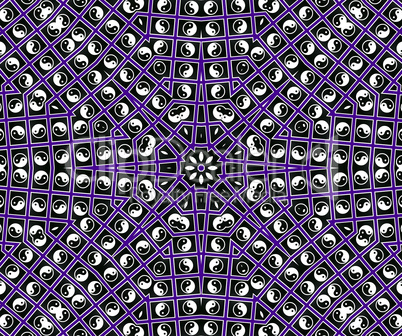 YinYang purple Star Mandala