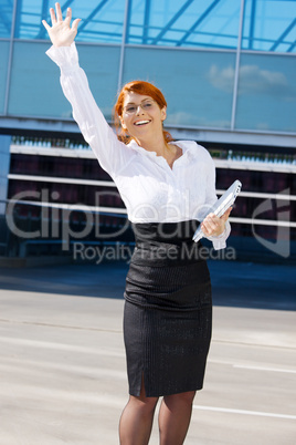 happy businesswoman