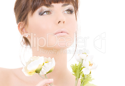 woman with flowers