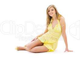 lovely girl in yellow dress