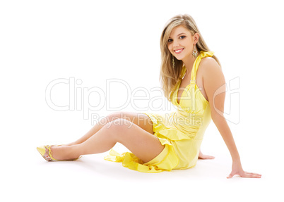 lovely girl in yellow dress