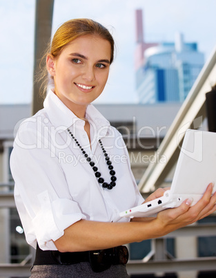 woman with laptop