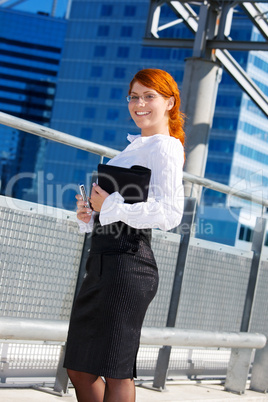 happy businesswoman