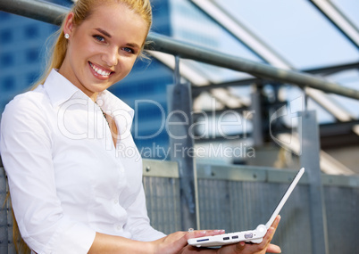 woman with laptop