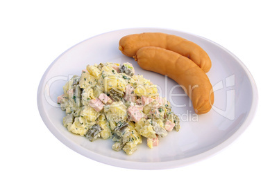 Bockwurst mit Kartoffelsalat - sausage and potato salad 01