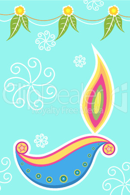 illustration of colorful diwali card