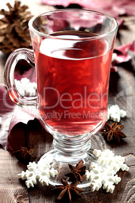 Glühwein / fresh mulled wine in glass