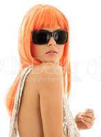 girl in shades with orange hair