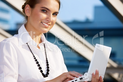 woman with laptop