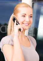 lovely woman with cell phone