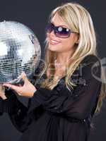 party girl with disco ball