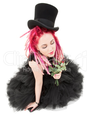 top hat and roses