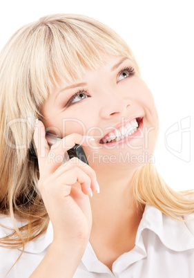 happy woman with cell phonev