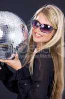 party girl with disco ball