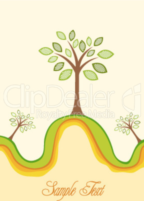 recycle card with tree and sample text