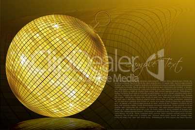 sample card with golden ball