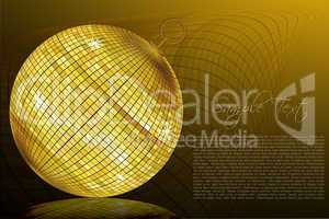 sample card with golden ball