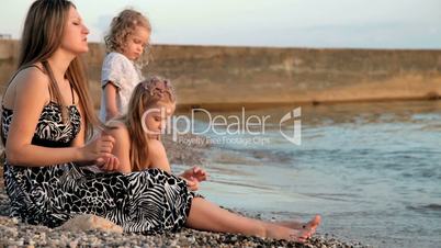 family at sunset