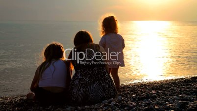 family at sunset