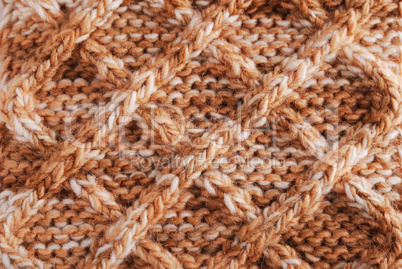 Close-up of knitted cloth with geometrical pattern