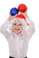 child in a hat santa claus