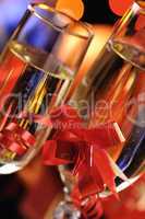 Wineglasses with a champagne