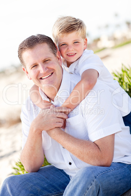 Cute Son with His Handsome Dad Portrait