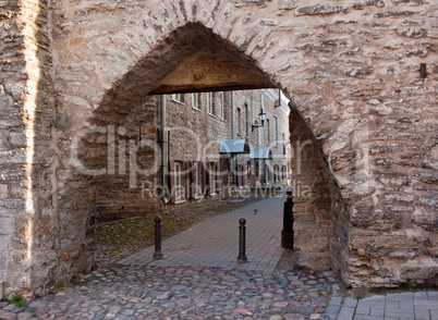 Arch in castle walls of Tallinn