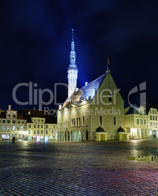 Unusual view of Tallinn town hall