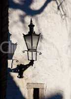 Old black street lamp