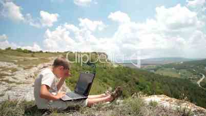 Boy with laptop