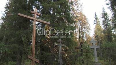 Crosses in the forest