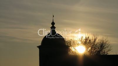 Tower Ramparts Against the Setting Sun