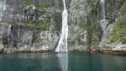 Waterfall Alaska fjord rainforest P HD 8377