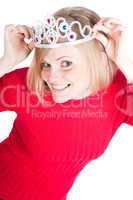 Portrait of beautiful woman with crown