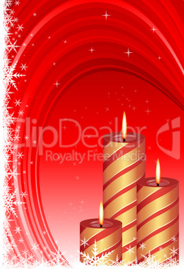 christmas card with candle