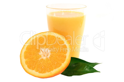 Orangensaft und Orange