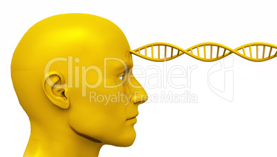 Golden Awakening - Male Head with DNA