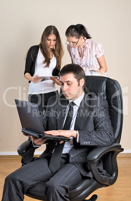 Businessman with laptop