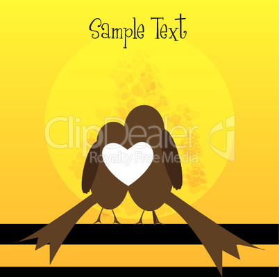 love card with birds